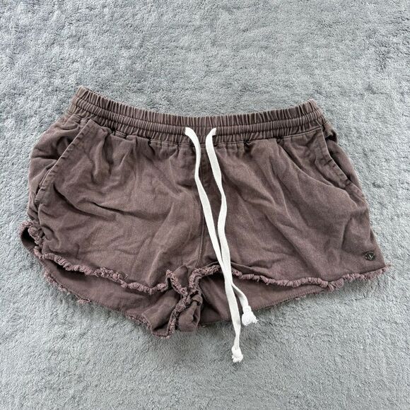 Volcom Pants - Volcom Raw Hem Drawstring Shorts Womens XS Brown Casual